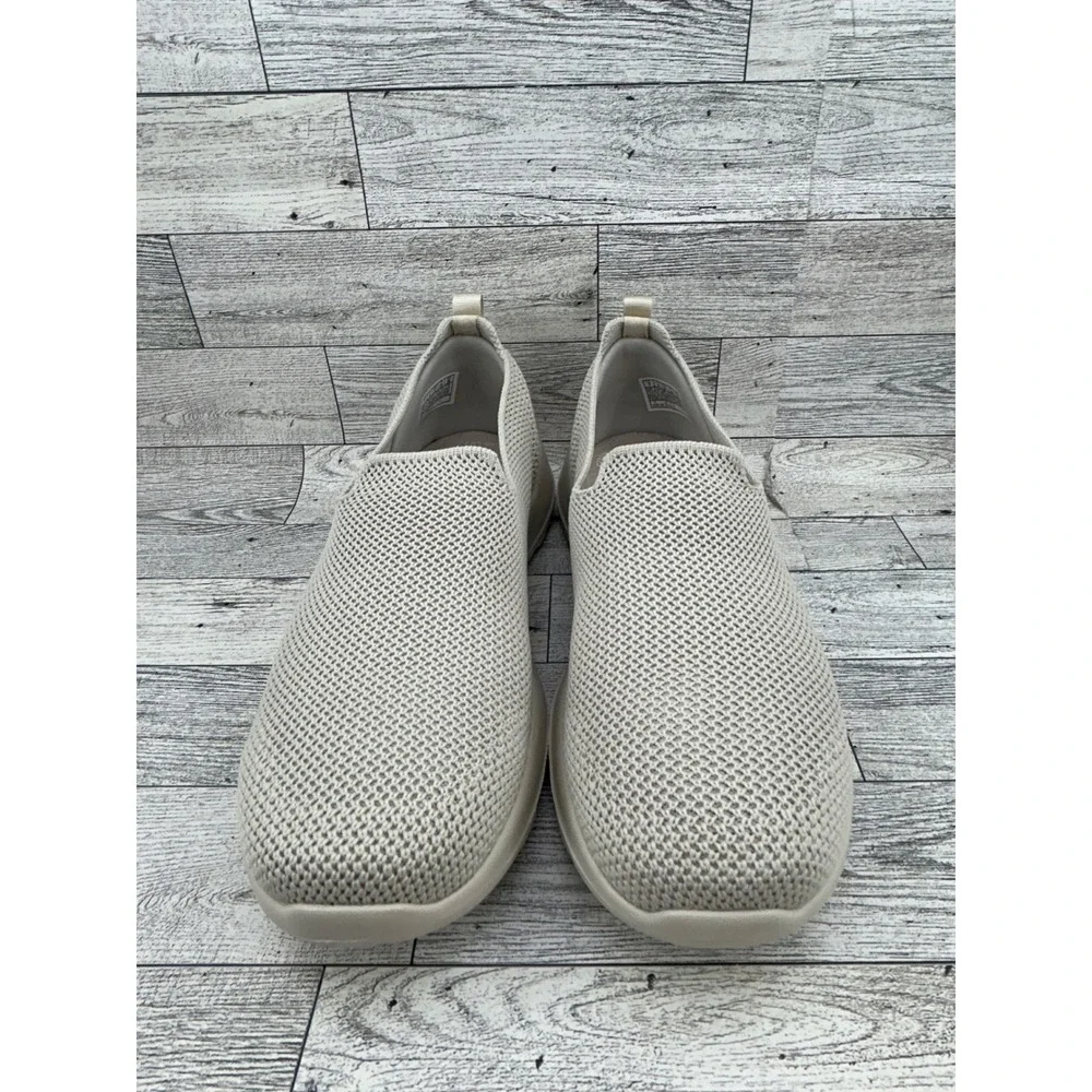 Skechers Go Walk Joy Women Sz 7 Taupe Mesh Slip On Walking Shoes 124187 TPE